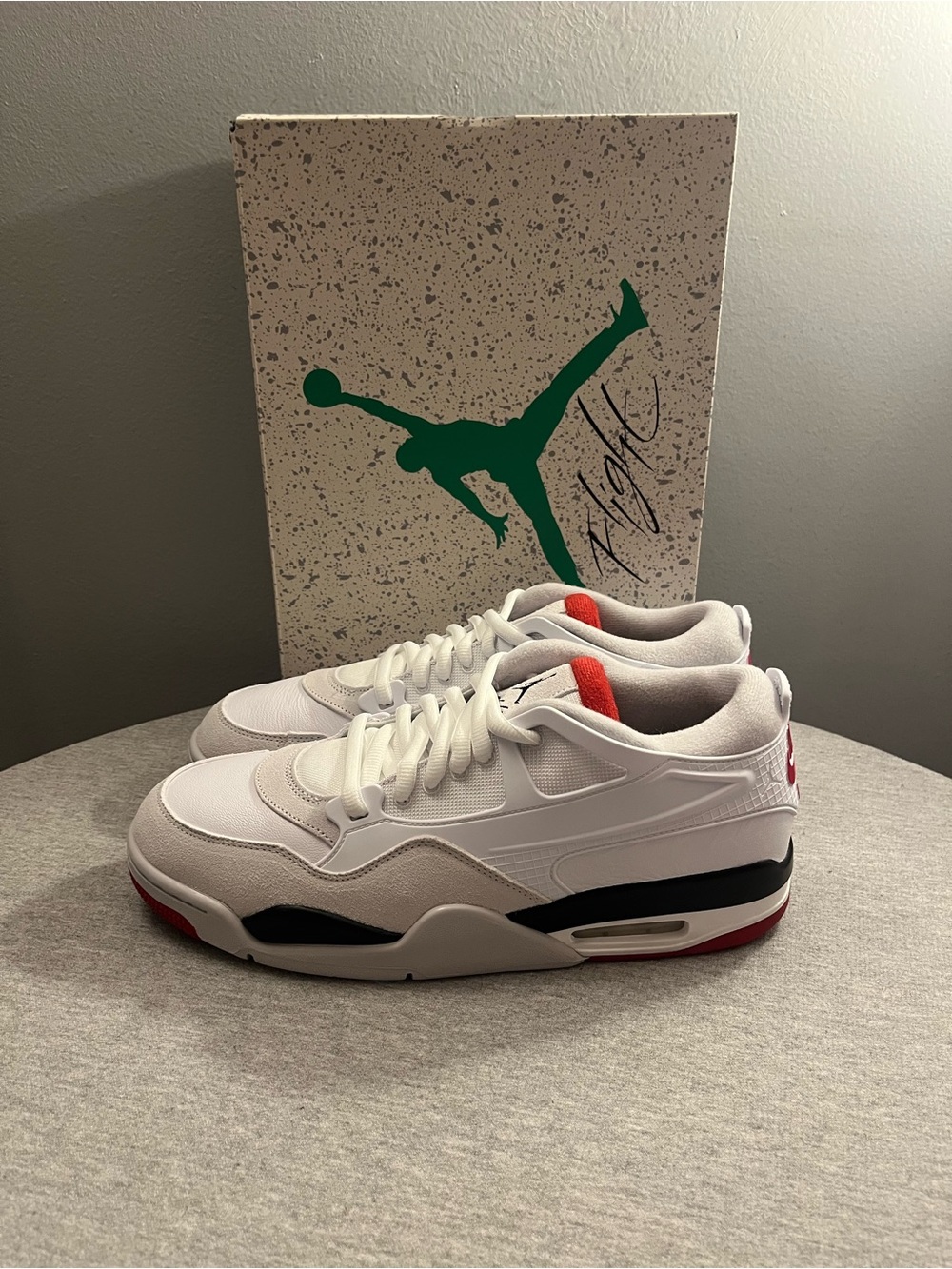 Nike Air Jordan 4 RM White Varsity Fire Red Black Mens Shoe Size 11.5 FQ7939-102 - Picture 5 of 12
